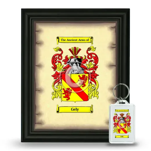 Gely Framed Coat of Arms and Keychain - Black