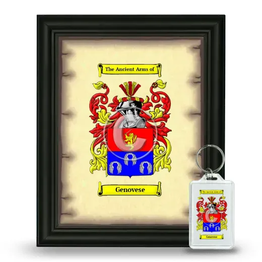 Genovese Framed Coat of Arms and Keychain - Black