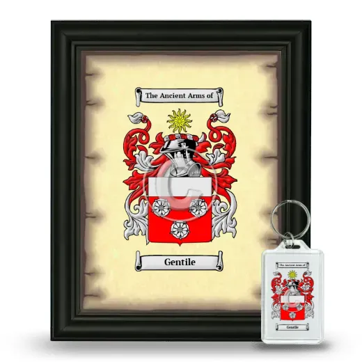 Gentile Framed Coat of Arms and Keychain - Black