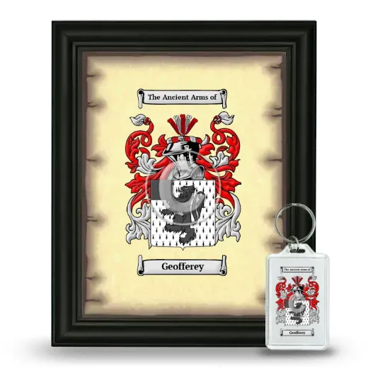Geofferey Framed Coat of Arms and Keychain - Black