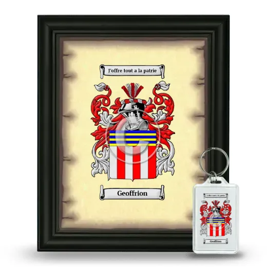 Geoffrion Framed Coat of Arms and Keychain - Black