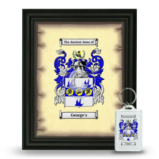 George's Framed Coat of Arms and Keychain - Black
