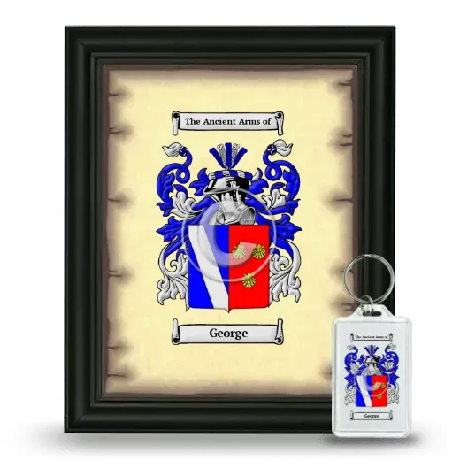 George Framed Coat of Arms and Keychain - Black