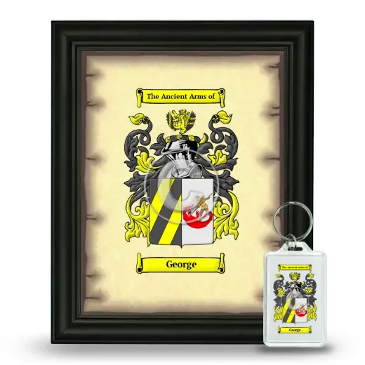 George Framed Coat of Arms and Keychain - Black