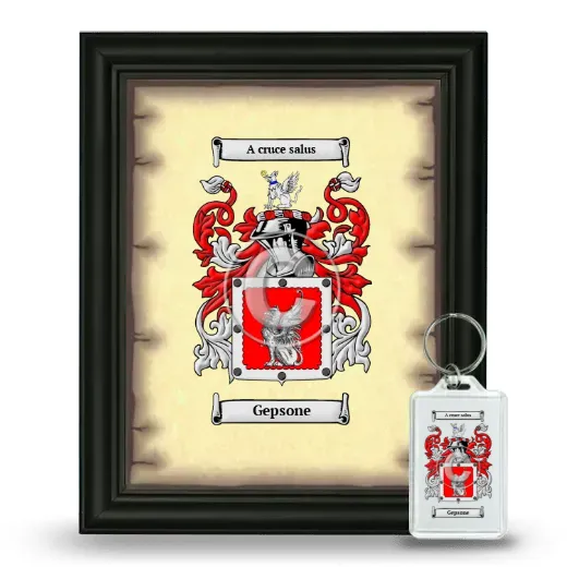 Gepsone Framed Coat of Arms and Keychain - Black