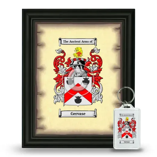 Gervase Framed Coat of Arms and Keychain - Black