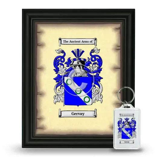 Gervay Framed Coat of Arms and Keychain - Black