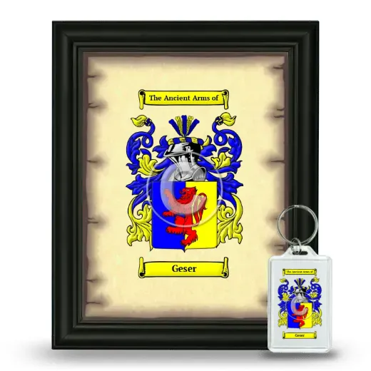 Geser Framed Coat of Arms and Keychain - Black