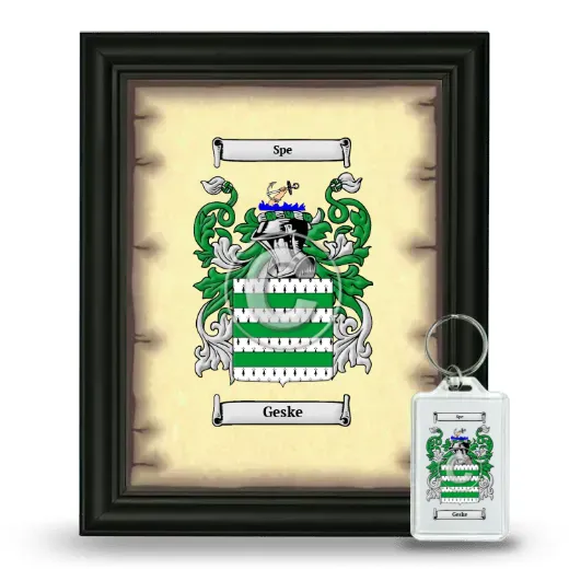 Geske Framed Coat of Arms and Keychain - Black
