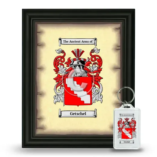 Getschel Framed Coat of Arms and Keychain - Black