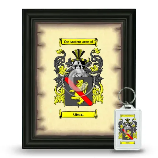 Giern Framed Coat of Arms and Keychain - Black