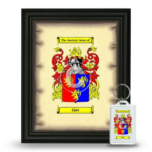 Giet Framed Coat of Arms and Keychain - Black