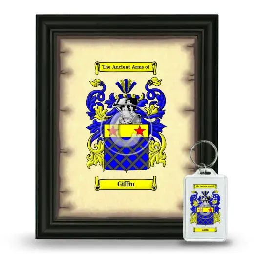 Giffin Framed Coat of Arms and Keychain - Black