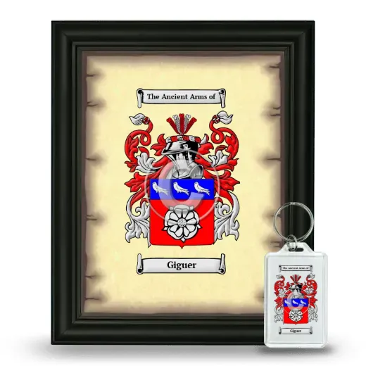 Giguer Framed Coat of Arms and Keychain - Black