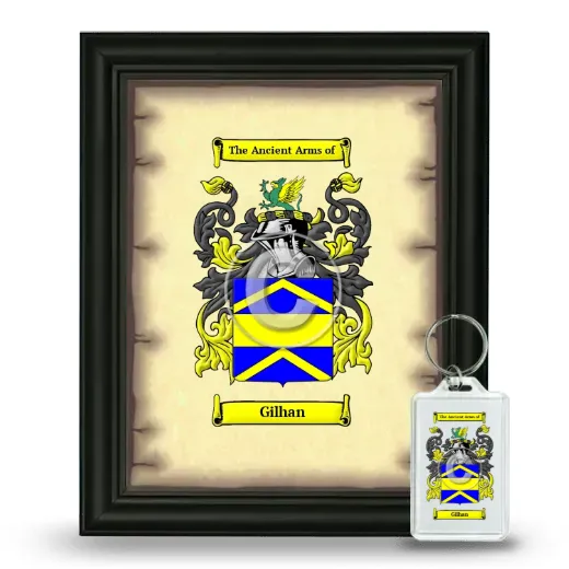 Gilhan Framed Coat of Arms and Keychain - Black