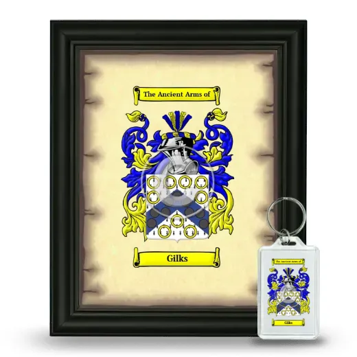 Gilks Framed Coat of Arms and Keychain - Black