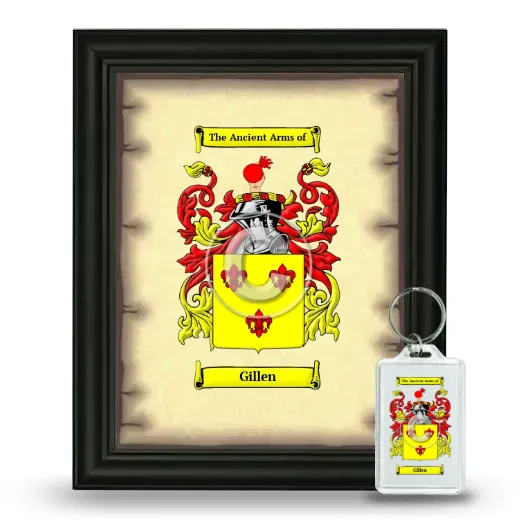 Gillen Framed Coat of Arms and Keychain - Black