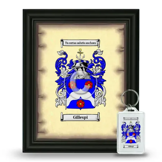 Gillespi Framed Coat of Arms and Keychain - Black