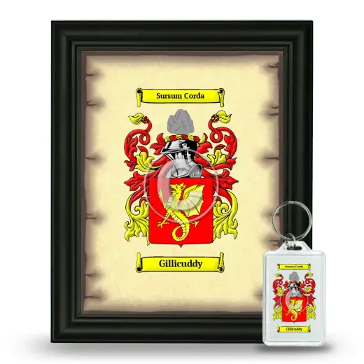 Gillicuddy Framed Coat of Arms and Keychain - Black