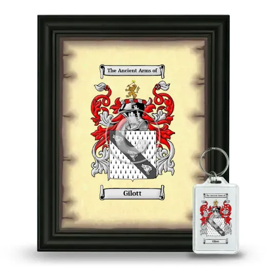 Gilott Framed Coat of Arms and Keychain - Black