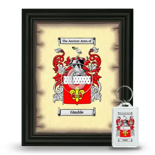 Gimble Framed Coat of Arms and Keychain - Black