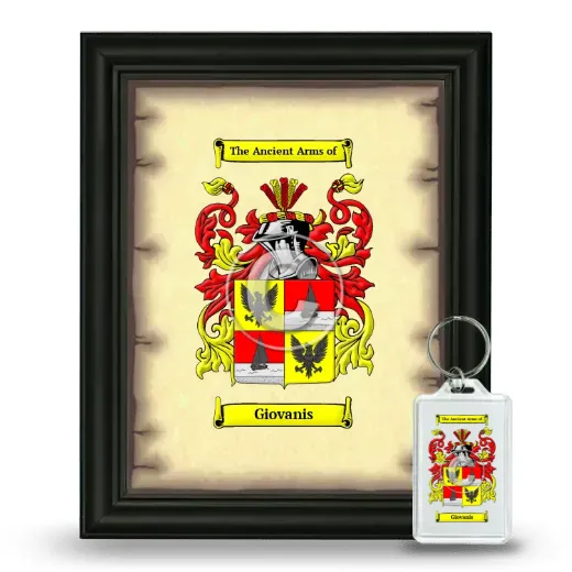 Giovanis Framed Coat of Arms and Keychain - Black