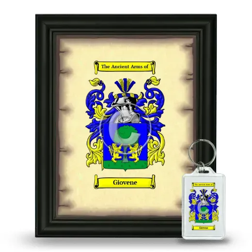 Giovene Framed Coat of Arms and Keychain - Black