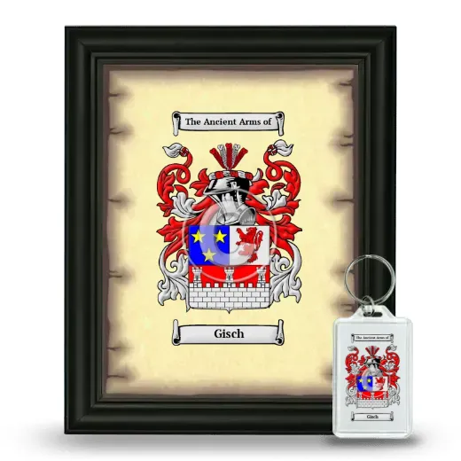 Gisch Framed Coat of Arms and Keychain - Black
