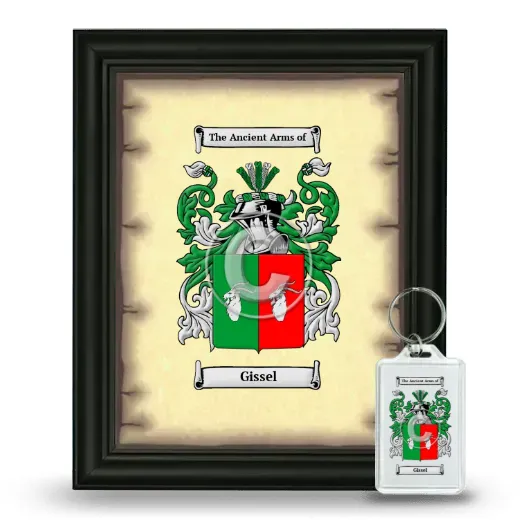 Gissel Framed Coat of Arms and Keychain - Black