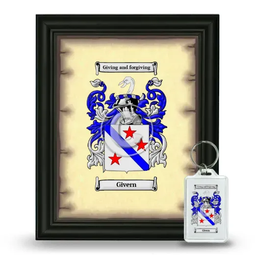 Givern Framed Coat of Arms and Keychain - Black