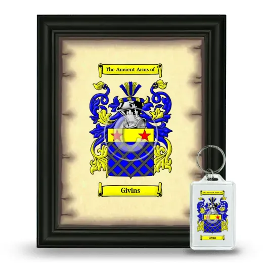 Givins Framed Coat of Arms and Keychain - Black