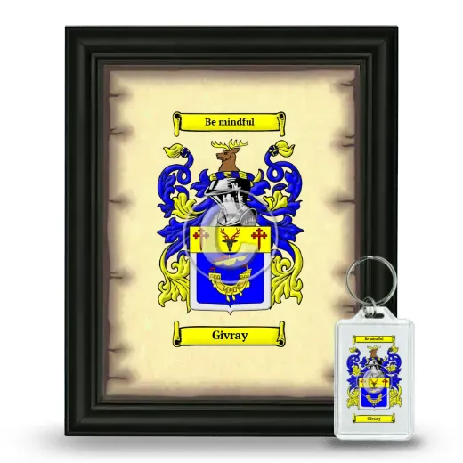 Givray Framed Coat of Arms and Keychain - Black
