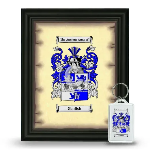 Gladish Framed Coat of Arms and Keychain - Black