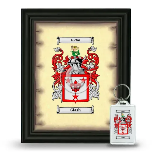 Glash Framed Coat of Arms and Keychain - Black