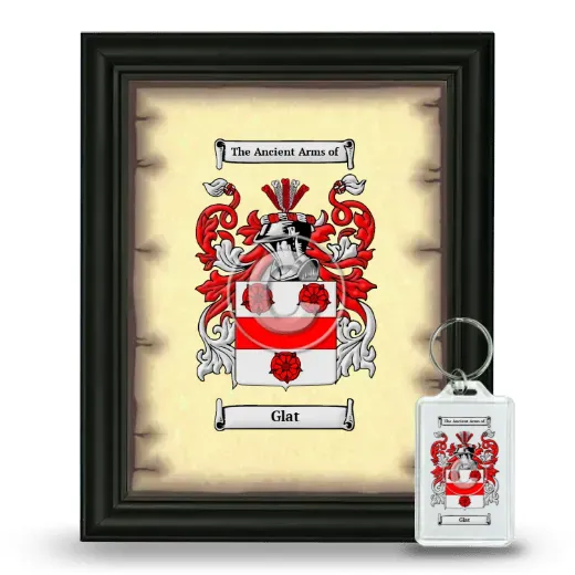 Glat Framed Coat of Arms and Keychain - Black