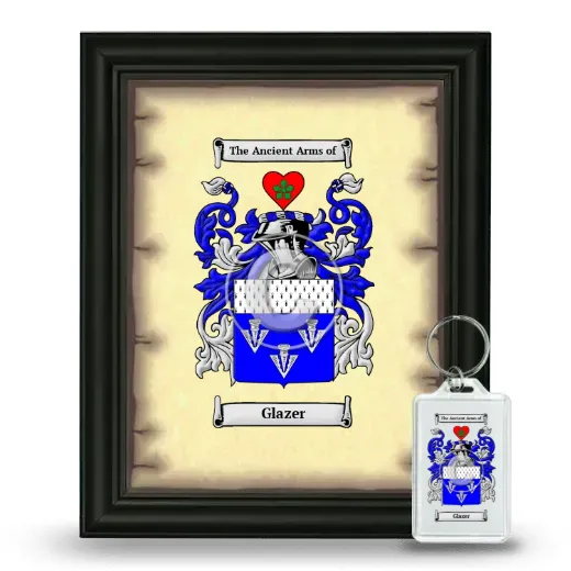 Glazer Framed Coat of Arms and Keychain - Black