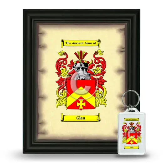 Glen Framed Coat of Arms and Keychain - Black