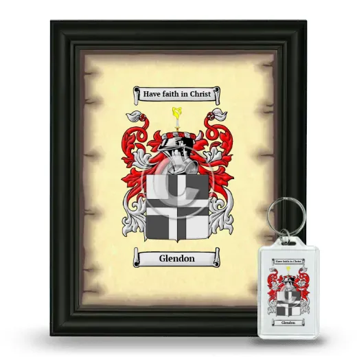 Glendon Framed Coat of Arms and Keychain - Black