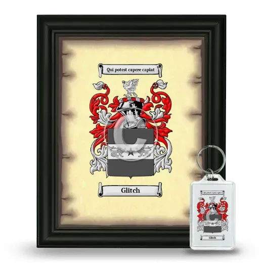 Glitch Framed Coat of Arms and Keychain - Black