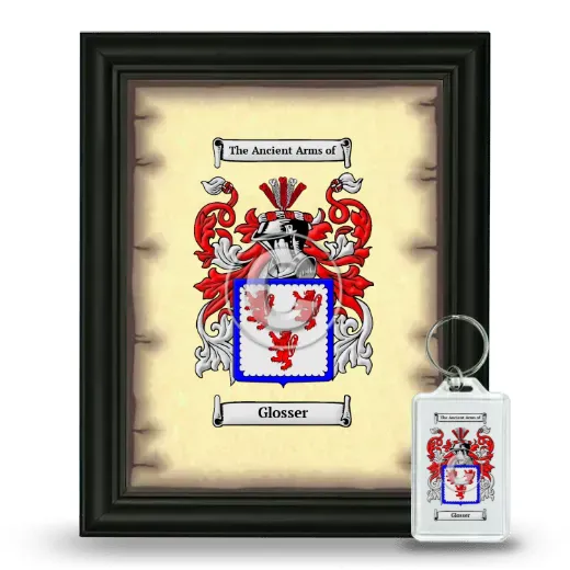 Glosser Framed Coat of Arms and Keychain - Black