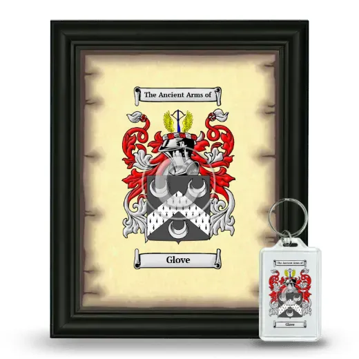 Glove Framed Coat of Arms and Keychain - Black