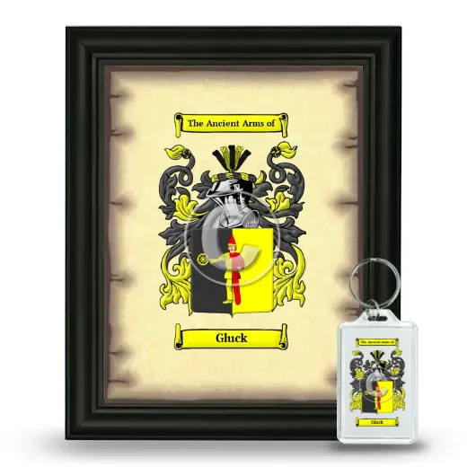 Gluck Framed Coat of Arms and Keychain - Black