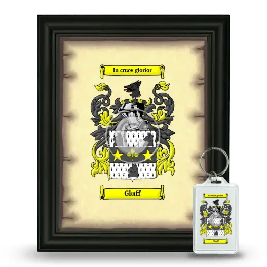 Gluff Framed Coat of Arms and Keychain - Black
