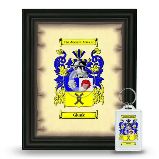Glunk Framed Coat of Arms and Keychain - Black