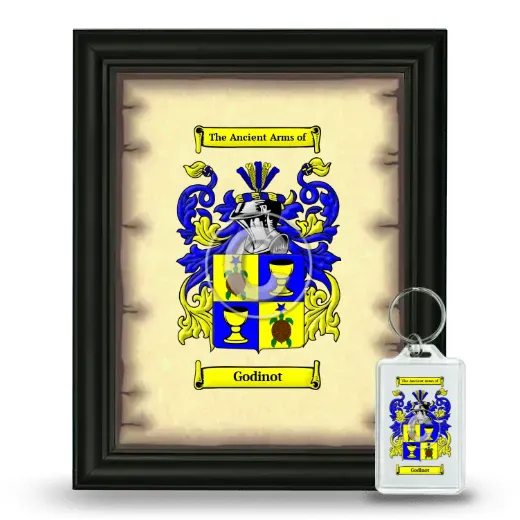 Godinot Framed Coat of Arms and Keychain - Black