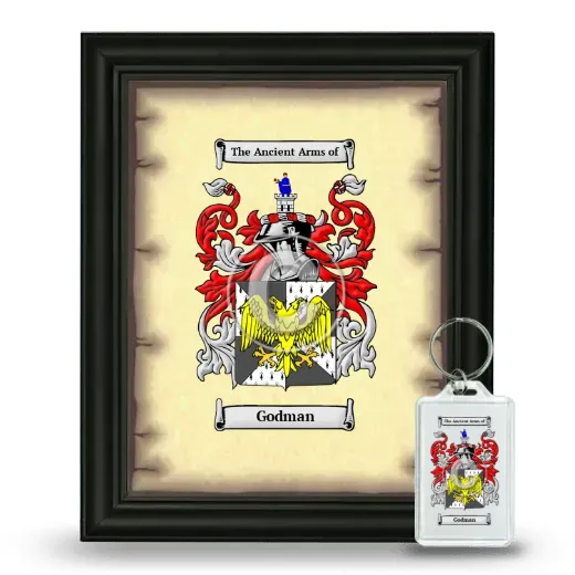 Godman Framed Coat of Arms and Keychain - Black
