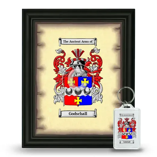 Godschall Framed Coat of Arms and Keychain - Black