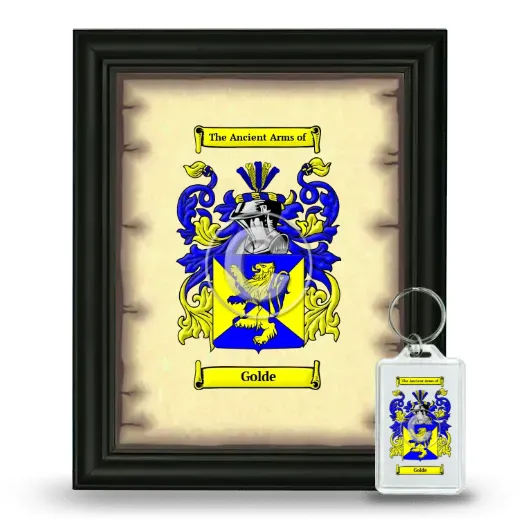 Golde Framed Coat of Arms and Keychain - Black