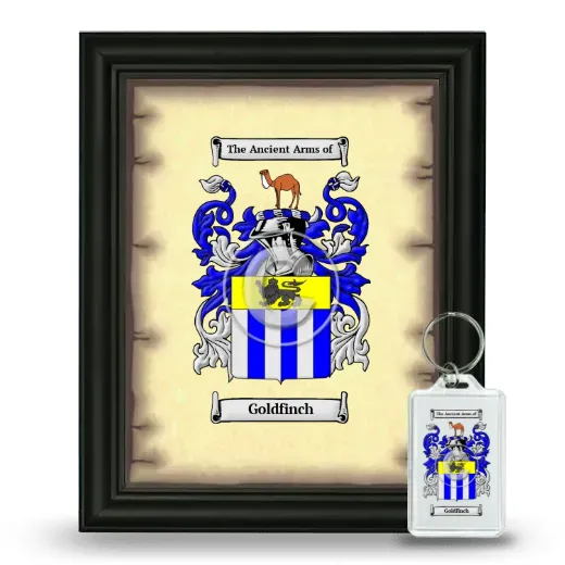 Goldfinch Framed Coat of Arms and Keychain - Black