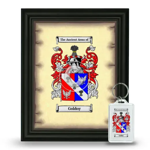 Goldny Framed Coat of Arms and Keychain - Black